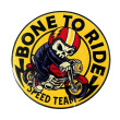 ΑΥΤΟΚΟΛΛΗΤΟ ΣΜΑΛΤΟΥ BONE TO RIDE SPEED TEAM