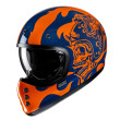 HJC V60 FLAME MC27 ΚΡΑΝΟΣ ΜΗΧΑΝΗΣ KEVLAR OFF ROAD VINTAGE ORANGE BLUE