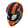 HJC V60 FLAME MC27 ΚΡΑΝΟΣ ΜΗΧΑΝΗΣ KEVLAR OFF ROAD VINTAGE ORANGE BLUE