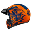 HJC V60 FLAME MC27 ΚΡΑΝΟΣ ΜΗΧΑΝΗΣ KEVLAR OFF ROAD VINTAGE ORANGE BLUE