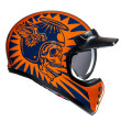 HJC V60 FLAME MC27 ΚΡΑΝΟΣ ΜΗΧΑΝΗΣ KEVLAR OFF ROAD VINTAGE ORANGE BLUE