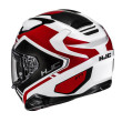 HJC F71 TOZZ MC1 ΚΡΑΝΟΣ FULL FACE WHITE BLACK RED