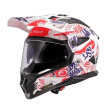LS2 PIONEER II MX702 FANTASY ΚΡΑΝΟΣ ADVENTURE MATT WHITE RED BLUE