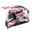 LS2 PIONEER II MX702 FANTASY ΚΡΑΝΟΣ ADVENTURE MATT WHITE RED BLUE