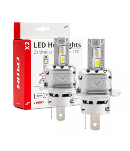 ΛΑΜΠΕΣ LED AMIO H4 10-16V 72W 6.500K 7920LM CANBUS (ΑΝΕΜΙΣΤΗΡΑΚΙ) X2 SERIES 2ΤΕΜ.