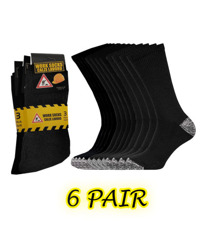 ΚΑΛΤΣΕΣ ΕΡΓΑΣΙΑΣ WORK SOCKS ΣΕΤ 6 ΖΕΥΓΗ BLACK