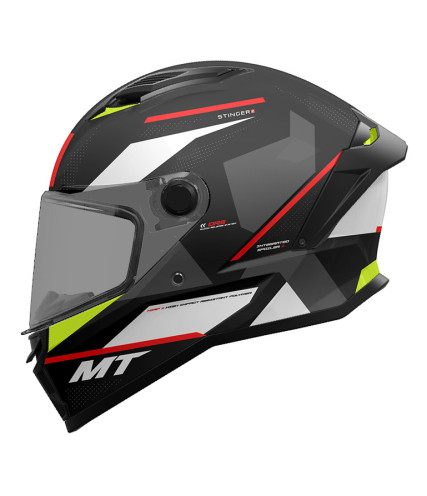 MT STINGER 2 CHESTE C0 ΚΡΑΝΟΣ FULL FACE BLACK/ WHITE/ FLUO MATT