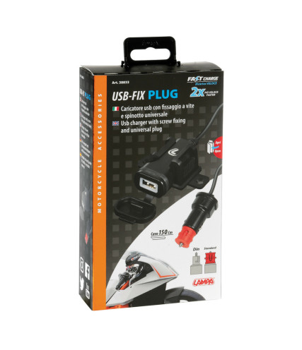 LAMPA USB-FIX PLUG ΠΡΙΖΑ ΜΗΧΑΝΗΣ 2400 mA - 12/24V