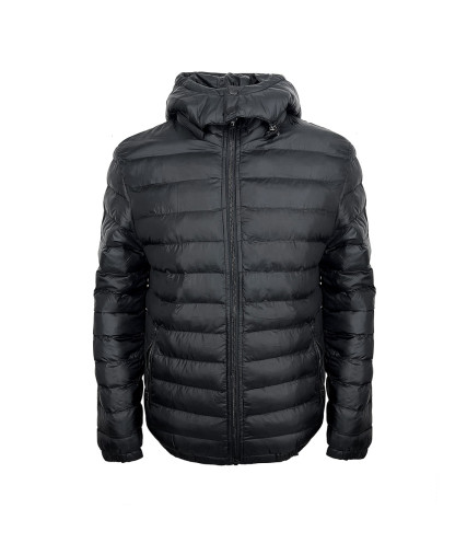 ΜΠΟΥΦΑΝ CASUAL PUFFER AGVPRO GV-800 ΜΑΥΡΟ ΜΕ ΚΟΥΚΟΥΛΑ