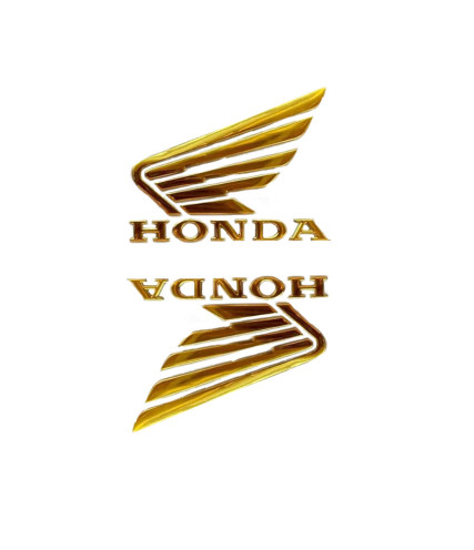 HONDA ΑΥΤΟΚΟΛΛΗΤΟ ΣΗΜΑ 3D 2 ΤΕΜΑΧΙΑ ΧΡΥΣΟ 
