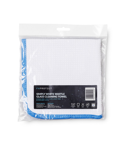 FX PROTECT MICROFIBER ΠΕΤΣΕΤΑ ΚΑΘΑΡΙΣΜΟΥ ΤΖΑΜΙΩΝ SIMPLY WHITE WAFFLE GLASS 40X4CM