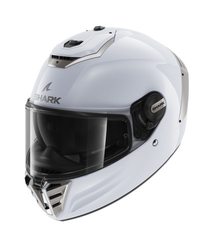 SHARK SPARTAN RS ΚΡΑΝΟΣ FULL FACE BLANK WHITE SILVER