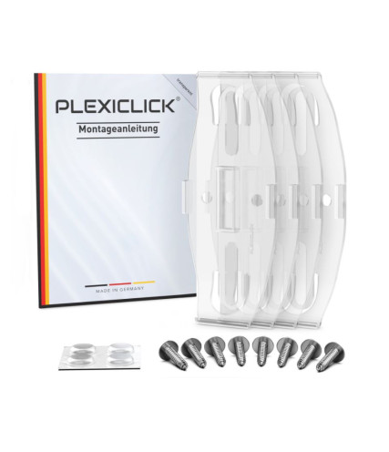 PLEXICLICK® V2 ΠΛΑΙΣΙΑ ΠΙΝΑΚΙΔΑΣ ΠΛΕΞΙΓΚΛΑΣ ΔΙΑΦΑΝΑ ΓΙΑ 2 ΠΙΝΑΚΙΔΕΣ 112MM -113MM