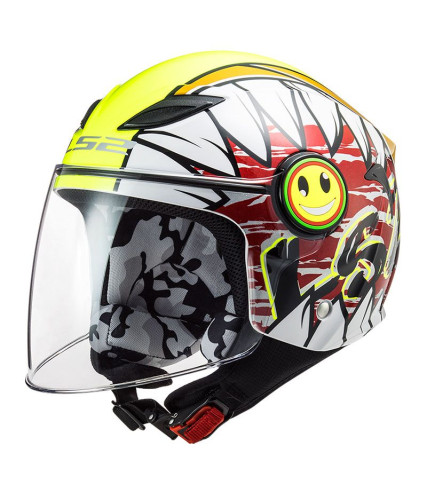 LS2 OF602 CRUNCH JUNIOR FUNNY ΠΑΙΔΙΚΟ ΚΡΑΝΟΣ JET WHITE HI-VIS YELLOW