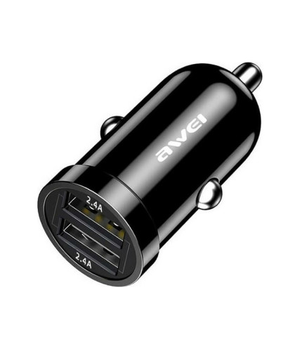 AWEI ΦΟΡΤΙΣΤΗΣ ΑΥΤΟΚΙΝΗΤΟΥ USB Χ2 2.4Α SMART MINI