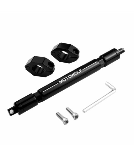 MOTOWOLF UNIVERSAL ΜΠΑΡΑΚΙ ΤΙΜΟΝΙΟΥ ΑΛΟΥΜΙΝΙΟΥ ΡΥΘΜΙΖΟΜΕΝΟ 22MM 32 – 37.5CM ΜΑΥΡΟ