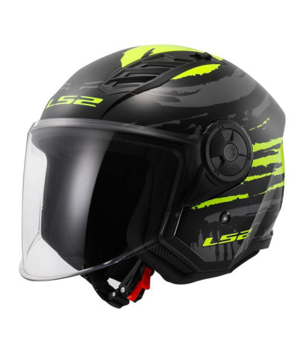 LS2 AIRFLOW II OF616 ΚΡΑΝΟΣ JET BRUSH BLACK HV YELLOW