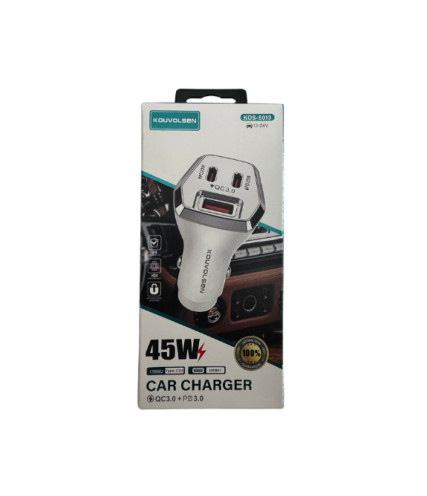 KOUVOLSEN ΦΟΡΤΙΣΤΗΣ ΑΥΤΟΚΙΝΗΤΟΥ USB QC 3.0 & TYPE-C PD20-25W 45W