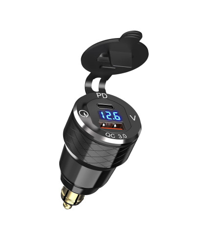 AGVPRO PD-3 ΑΝΤΑΠΤΟΡΑΣ ΦΟΡΤΙΣΤΗΣ ΜΟΤΟ TYPE C & USB & ΒΟΛΤΟΜΕΤΡΟ ΓΙΑ BMW/DUCATI/TRIUMPH