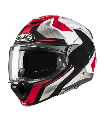 HJC F100 BIOS MC1 ΚΡΑΝΟΣ FLIP UP SYSTEM KEVLAR BLACK WHITE RED