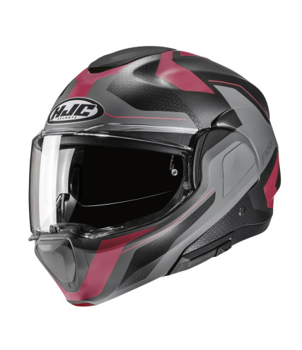 HJC F100 BIOS MC8SF ΚΡΑΝΟΣ FLIP UP SYSTEM KEVLAR PINK GREY