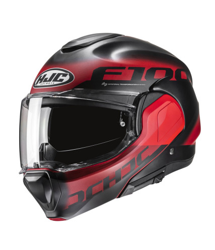 HJC F100 HETAL MC1SF ΚΡΑΝΟΣ FLIP UP SYSTEM BLACK RED