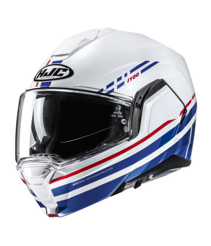 HJC i100 SYSMA MC21 ΚΡΑΝΟΣ FLIP UP WHITE BLUE RED