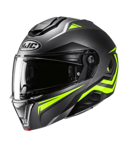 HJC i91 TRICUS MC3HSF ΚΡΑΝΟΣ FLIP UP TITANIUM FLUO