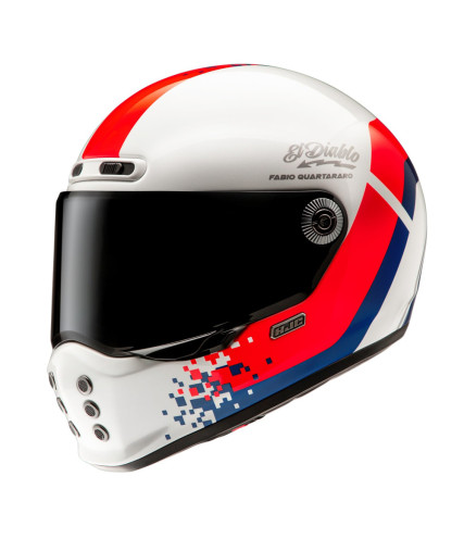 HJC V10 FQ20 RETRO MC21 ΚΡΑΝΟΣ FULL FACE WHITE BLUE RED