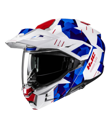HJC i80 ROKI MC21 ΚΡΑΝΟΣ FLIP UP ENDURO ΜΕ ΓΕΙΣΟ WHITE RED BLUE 