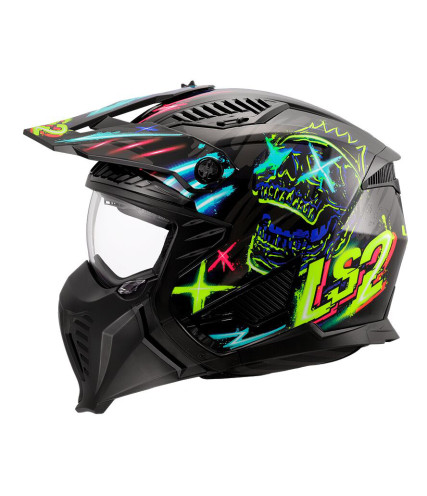 LS2 DRIFTER OF606 RAYZ ΚΡΑΝΟΣ JET ΜΕ ΜΑΣΚΑ BLACK