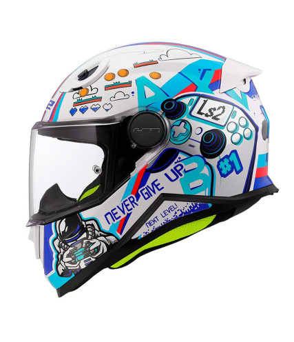 LS2 FF812 KID NEXT LEVEL ΠΑΙΔΙΚΟ ΚΡΑΝΟΣ ΜΗΧΑΝΗΣ FULL FACE WHITE BLUE