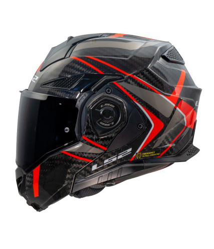 LS2 FF901 ADVANT X CARBON FUTURE II ΚΡΑΝΟΣ FLIP UP BLACK RED