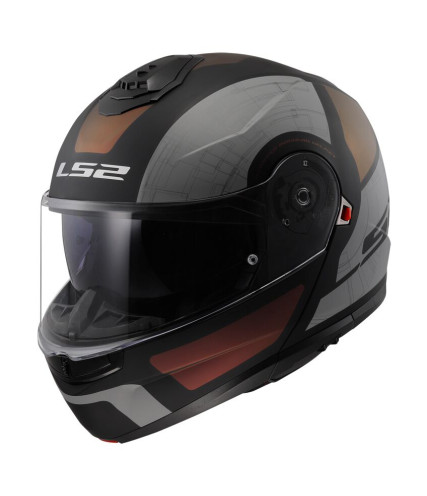 LS2 FF908 STROBE II ORION ΚΡΑΝΟΣ ΜΗΧΑΝΗΣ FLIP UP MATT BLACK BROWN
