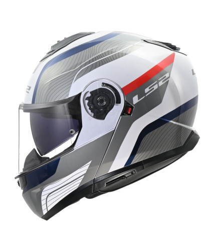 LS2 FF908 STROBE II MONZA ΚΡΑΝΟΣ ΜΗΧΑΝΗΣ FLIP UP GREY WHITE