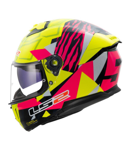 LS2 STREAM II FF808 TIGER ΚΡΑΝΟΣ FULL FACE GLOSS FLUO YELLOW