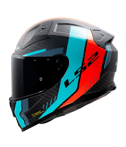LS2 VECTOR II FF811 ΚΡΑΝΟΣ FULL FACE CARBON GRID ORANGE BLUE 