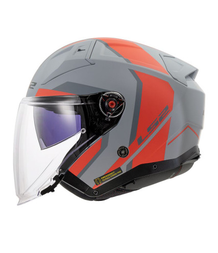 LS2 INFINITY II OF603 FOCUS ΚΡΑΝΟΣ JET MATT ORANGE GREY