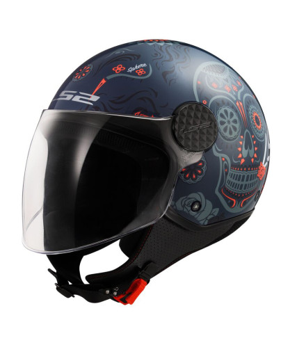 LS2 SPHERE LUX II OF558 MAXCA ΚΡΑΝΟΣ JET GREY RED