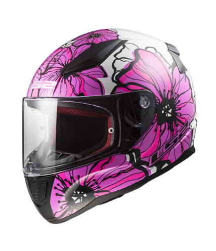 LS2 FF353 RAPID II POPPIES ΚΡΑΝΟΣ FULL FACE PURPLE FUSCHIA