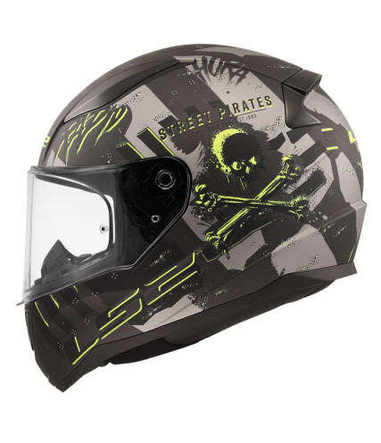 LS2 RAPID II FF353 PIRATES ΚΡΑΝΟΣ FULL FACE MATT TITANIUM BLACK FLUO