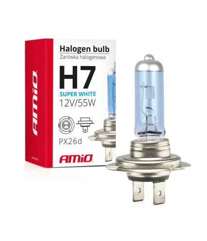 AMIO ΛΑΜΠΑ ΑΛΟΓΟΝΟΥ H7 12V 55W 4200K PX26D 1 ΤΕΜ