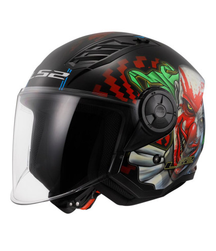 LS2 AIRFLOW II OF616 HAPPY DREAMS ΚΡΑΝΟΣ JET BLACK RED 