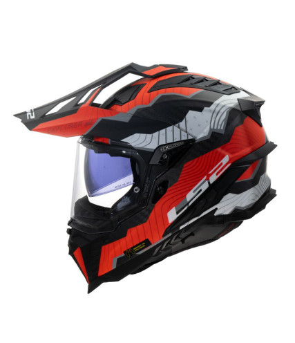 LS2 EXPLORER CARBON MX701 TRICK ΚΡΑΝΟΣ ΜΗΧΑΝΗΣ ADVENTURE MATT ORANGE GREY