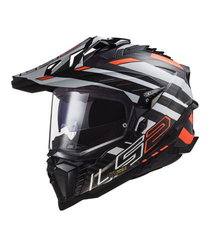LS2 EXPLORER CARBON MX701 EDGE ΚΡΑΝΟΣ ΜΗΧΑΝΗΣ ADVENTURE GREY ORANGE