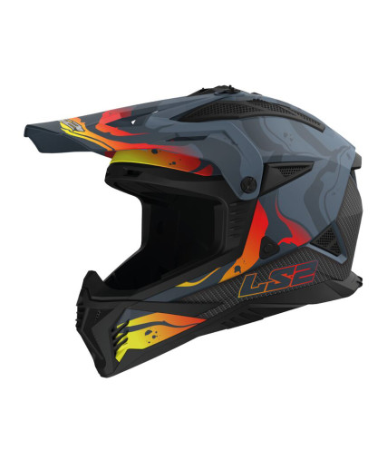 LS2 FAST II MX708 WASH ΚΡΑΝΟΣ OFF-ROAD MATT GREY YELLOW