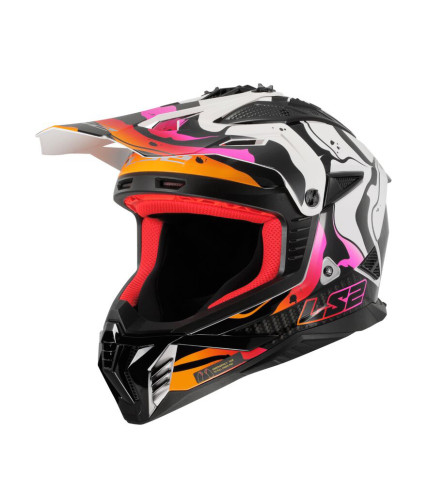 LS2 FAST II MX708 WASH ΚΡΑΝΟΣ OFF-ROAD MATT WHITE ORANGE