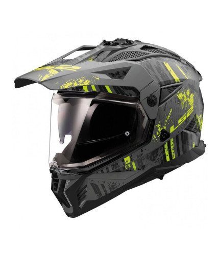 LS2 PIONEER II MX702 CRAZY ΚΡΑΝΟΣ ADVENTURE FLUO GREY