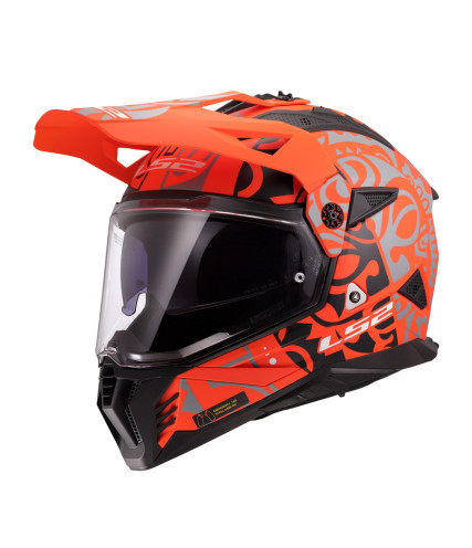 LS2 PIONEER II MX702 RANGI ΚΡΑΝΟΣ ADVENTURE MATT ORANGE BLACK