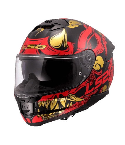 LS2 STREAM II FF808 DRAKO ΚΡΑΝΟΣ FULL FACE BLACK RED 